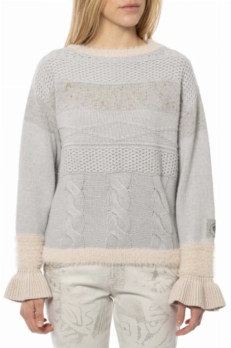Siwy Sweter Damski